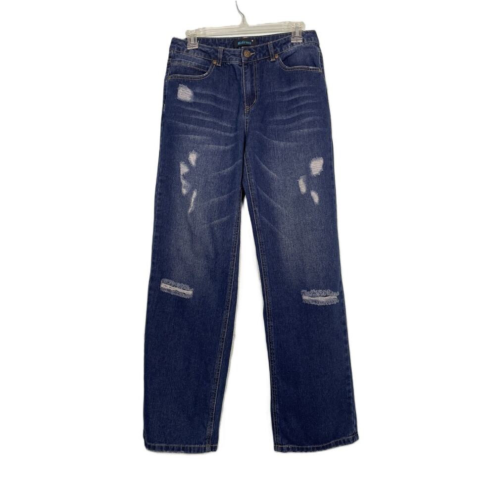 Womens Jeans Size Medium 30x30 Midiross Blue Denim Mid Rise Distressed (161)